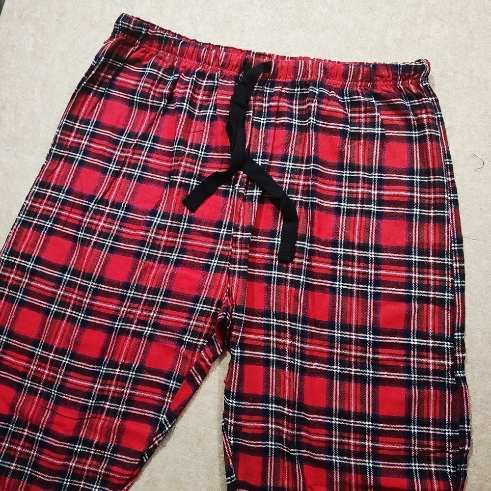 Flannel Lounge Red Plaid Pajama Pants -H - Picture 2 of 4